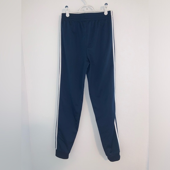Adidas Youth Boys Large 14 - 16 Stripe Navy Jogger Trackpants - Picture 9 of 14